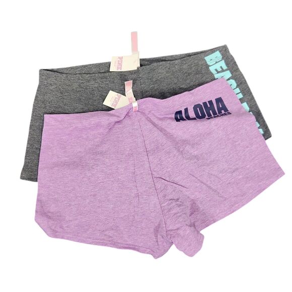 NWT VTG VICTORIA'S SECRET PINK COTTON LOW RISE BOYSHORT LG "ALOHA BEACHES" BUM - Picture 1 of 10